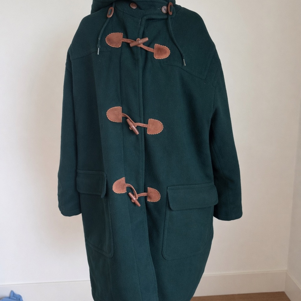 L.L. Bean Forest Green Coat with leather Toggle
